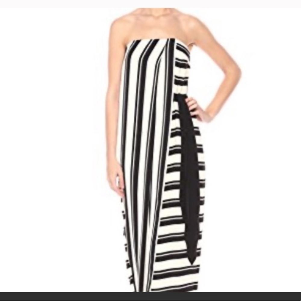 NWT HALSTON HERITAGE STRAPLESS TIE WAIST GOWN